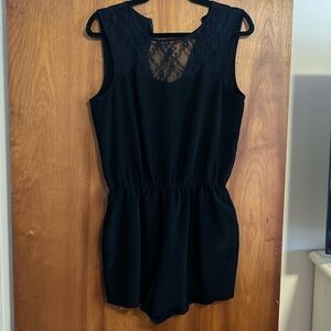 Black Romper with Pockets